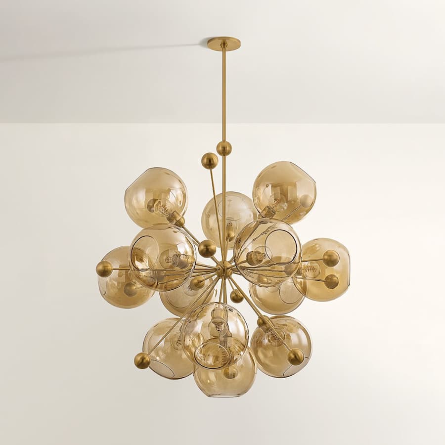Troy Lighting Ellory 13 Light 46" Wide Sputnik Chandelier with Bronze, Clear Glass Shades