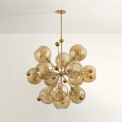 Troy Lighting Ellory 13 Light 46" Wide Sputnik Chandelier with Bronze, Clear Glass Shades