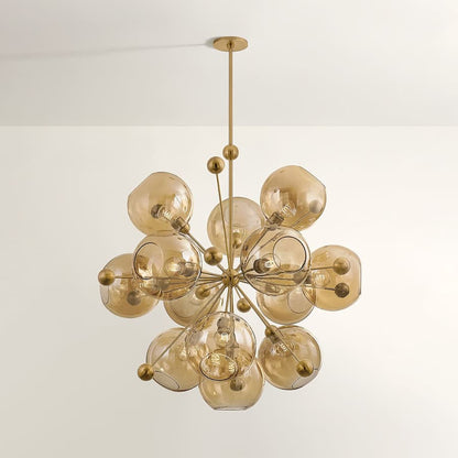 Troy Lighting Ellory 13 Light 46" Wide Sputnik Chandelier with Bronze, Clear Glass Shades