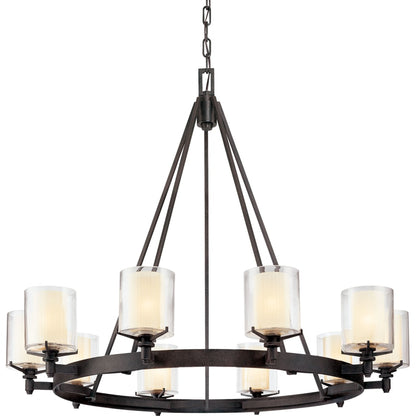 Troy Lighting Arcadia 10 Light 40" Wide Chandelier with Glass Shades