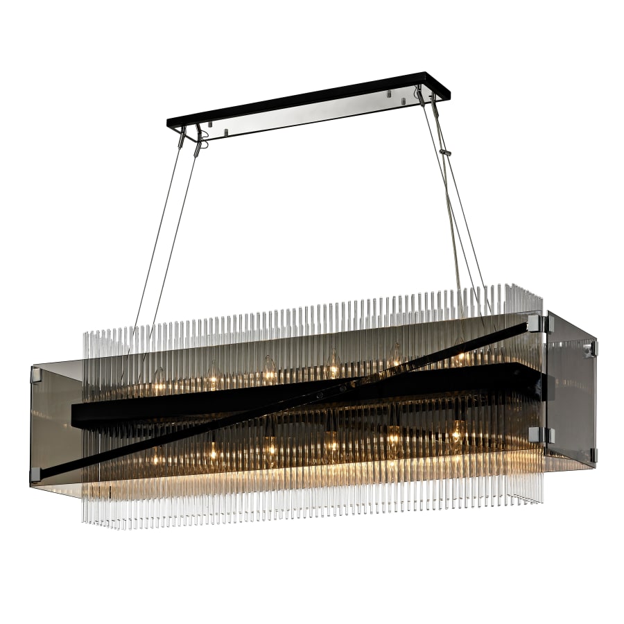 Troy Lighting Apollo 12 Light 49-3/4" Wide Linear Chandelier with Glass Shade