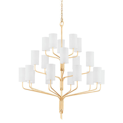 Troy Lighting Juniper 20 Light 52" Wide Chandelier with Linen Shades