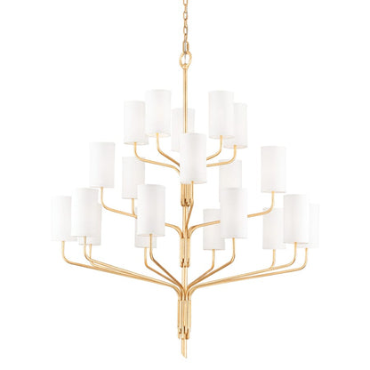 Troy Lighting Juniper 20 Light 52" Wide Chandelier with Linen Shades