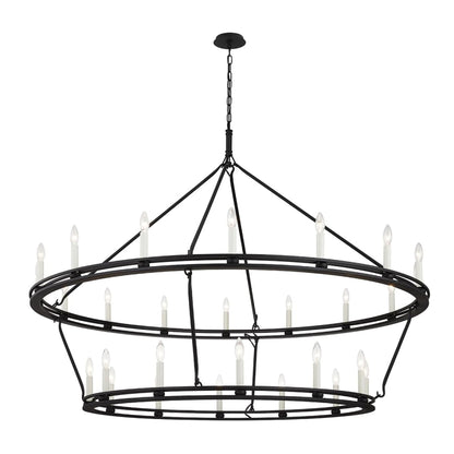 Troy Lighting Sutton 28 Light 52" Wide Taper Candle Chandelier - Textured Black