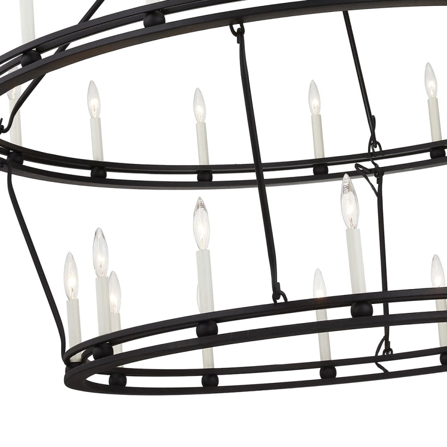 Troy Lighting Sutton 28 Light 52" Wide Taper Candle Chandelier - Textured Black