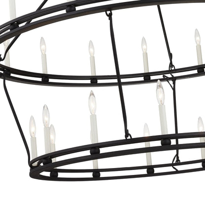 Troy Lighting Sutton 28 Light 52" Wide Taper Candle Chandelier - Textured Black
