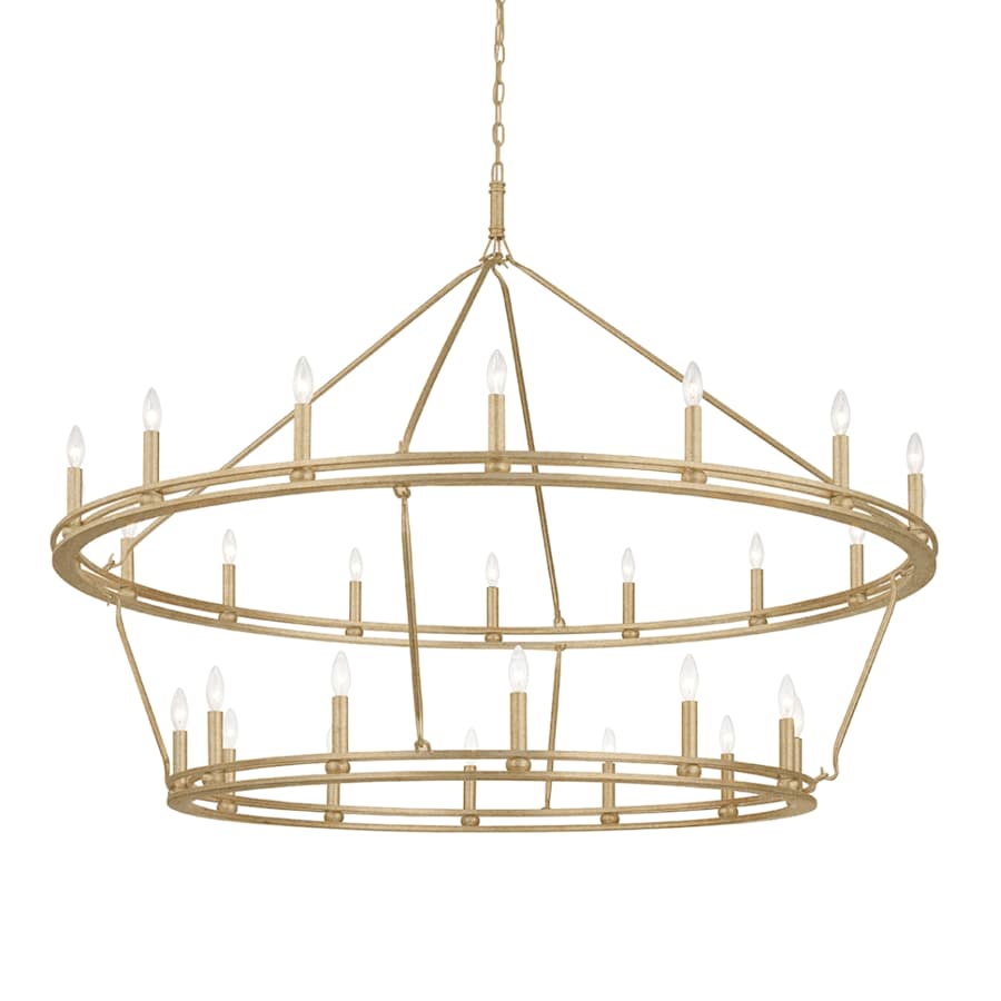 Troy Lighting Sutton 28 Light 61" Wide Taper Candle Chandelier - Champagne Silver Leaf