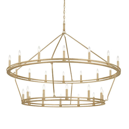 Troy Lighting Sutton 28 Light 61" Wide Taper Candle Chandelier - Champagne Silver Leaf