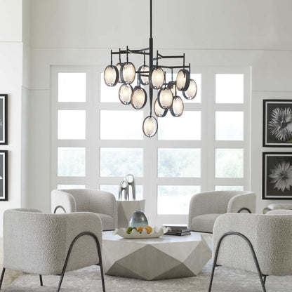 Uttermost Maxin 36" 15 Light Mid-Century Modern Industrial Large Chandelier
