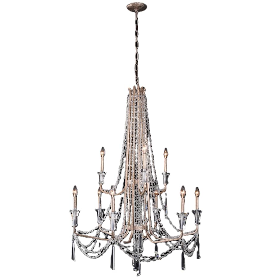 Varaluz Barcelona 9 Light 34" Wide Crystal Candle Style Chandelier