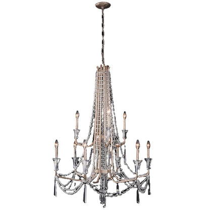 Varaluz Barcelona 9 Light 34" Wide Crystal Candle Style Chandelier