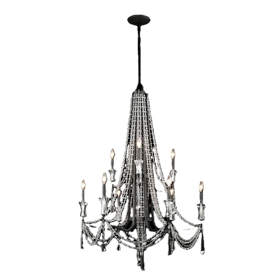 Varaluz Barcelona 9 Light 34" Wide Crystal Candle Style Chandelier