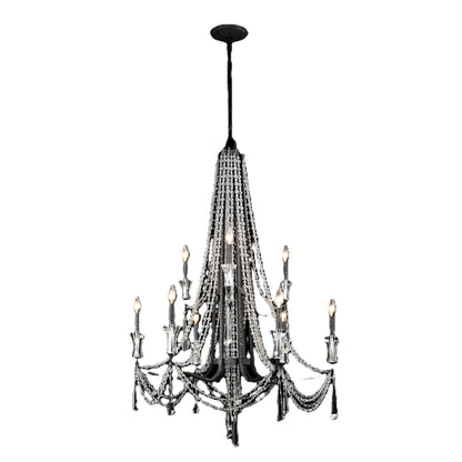 Varaluz Barcelona 9 Light 34" Wide Crystal Candle Style Chandelier