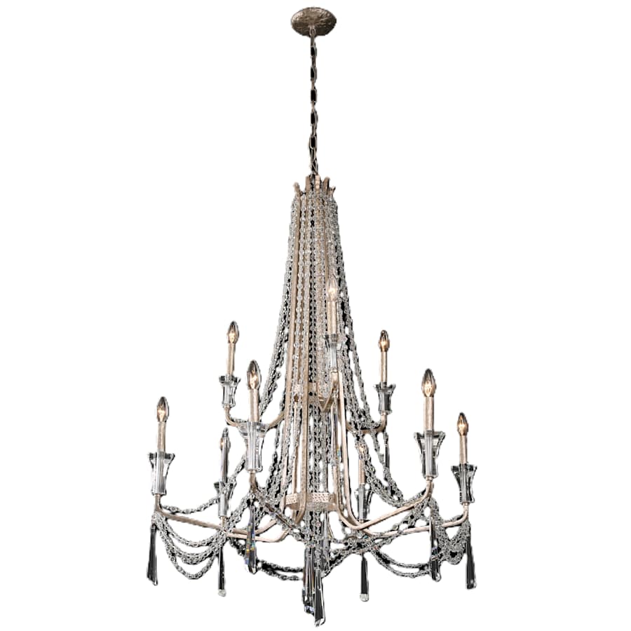 Varaluz Barcelona 9 Light 34" Wide Crystal Candle Style Chandelier