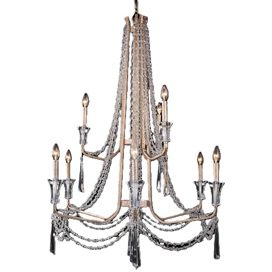 Varaluz Barcelona 9 Light 34" Wide Crystal Candle Style Chandelier