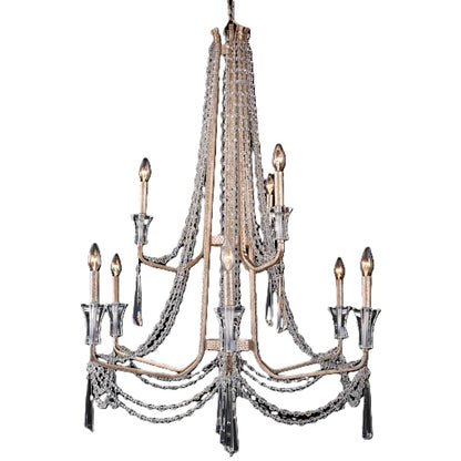 Varaluz Barcelona 9 Light 34" Wide Crystal Candle Style Chandelier