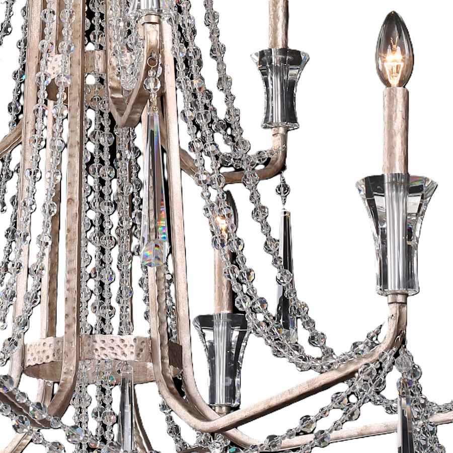 Varaluz Barcelona 9 Light 34" Wide Crystal Candle Style Chandelier