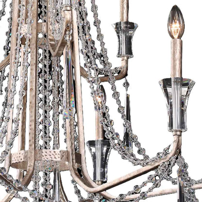 Varaluz Barcelona 9 Light 34" Wide Crystal Candle Style Chandelier