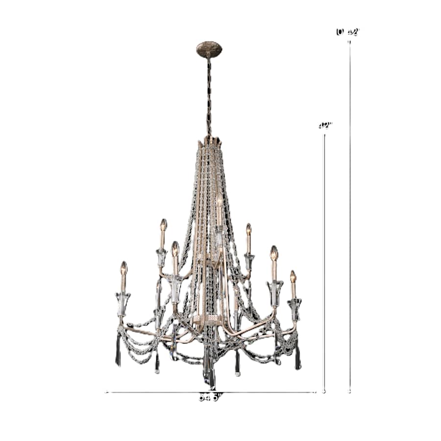 Varaluz Barcelona 9 Light 34" Wide Crystal Candle Style Chandelier