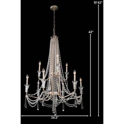 Varaluz Barcelona 9 Light 34" Wide Crystal Candle Style Chandelier