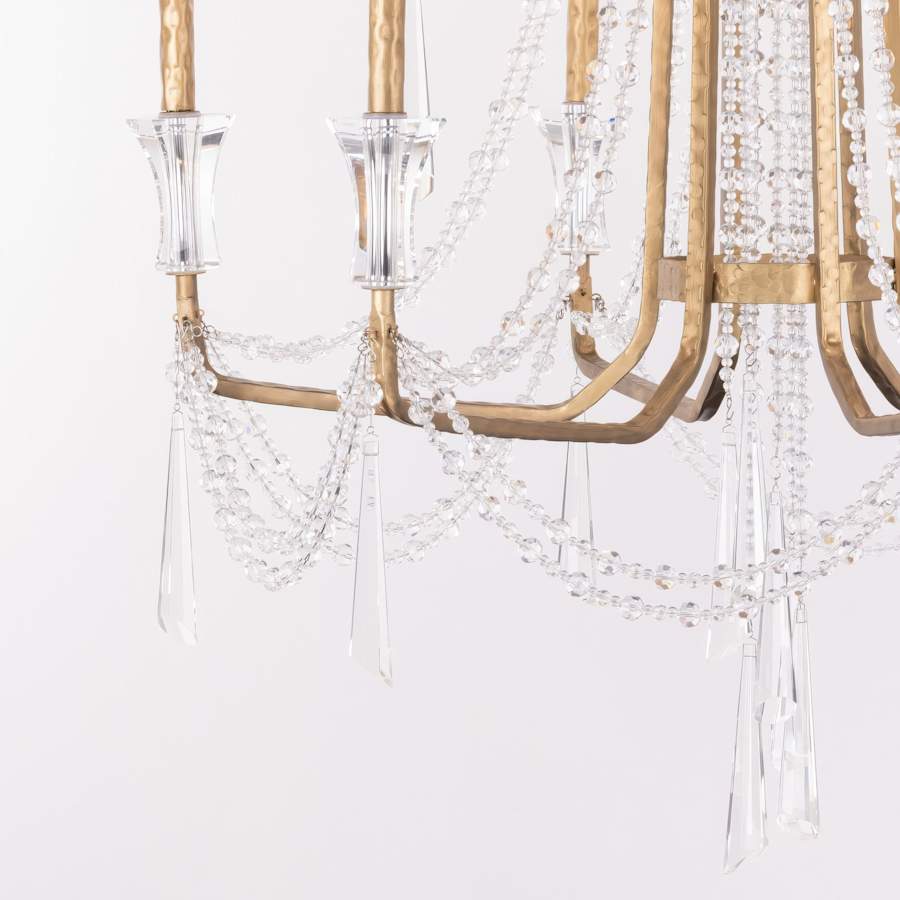 Varaluz Barcelona 9 Light 34" Wide Crystal Candle Style Chandelier