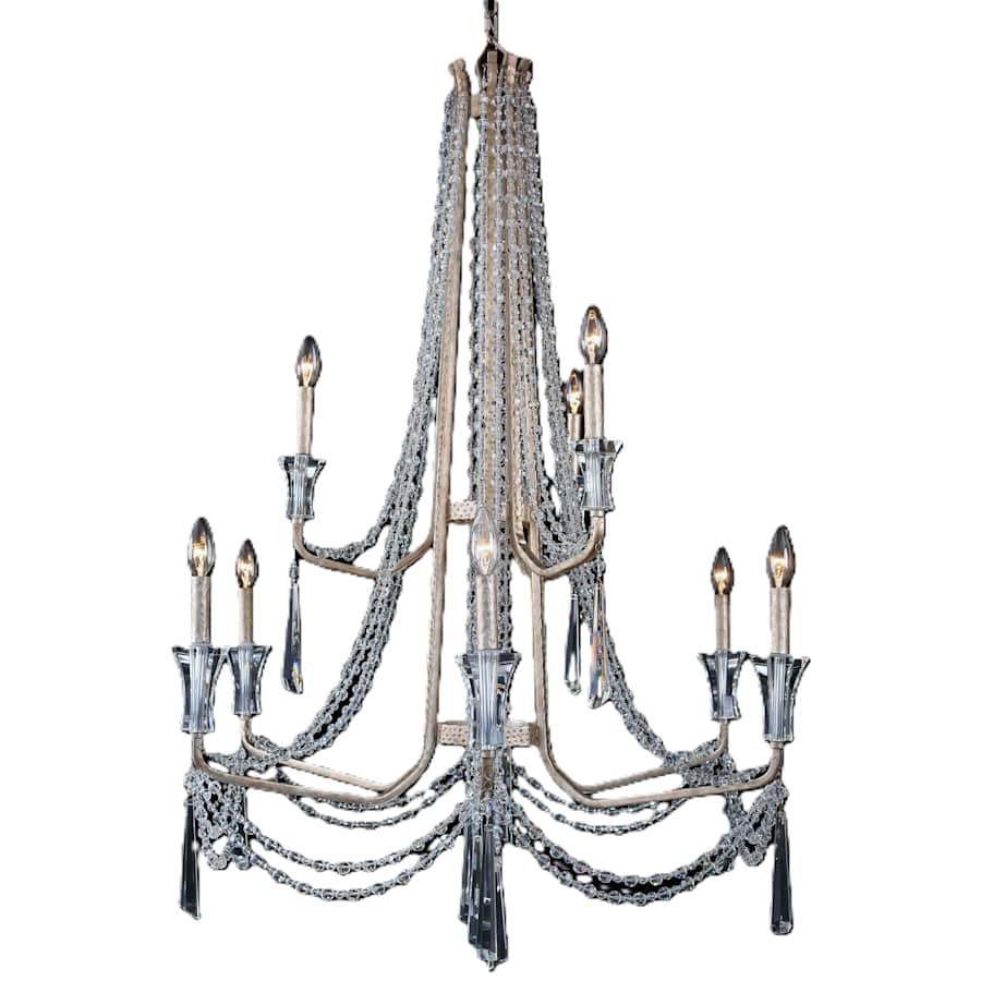 Varaluz Barcelona 9 Light 34" Wide Crystal Candle Style Chandelier