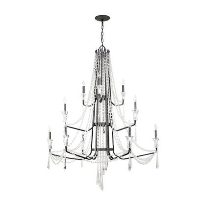 Varaluz Barcelona 12 Light 44" Wide Crystal Candle Style Chandelier