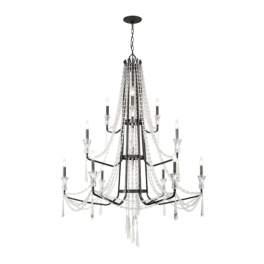 Varaluz Barcelona 12 Light 44" Wide Crystal Candle Style Chandelier