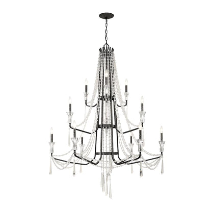 Varaluz Barcelona 12 Light 44" Wide Crystal Candle Style Chandelier