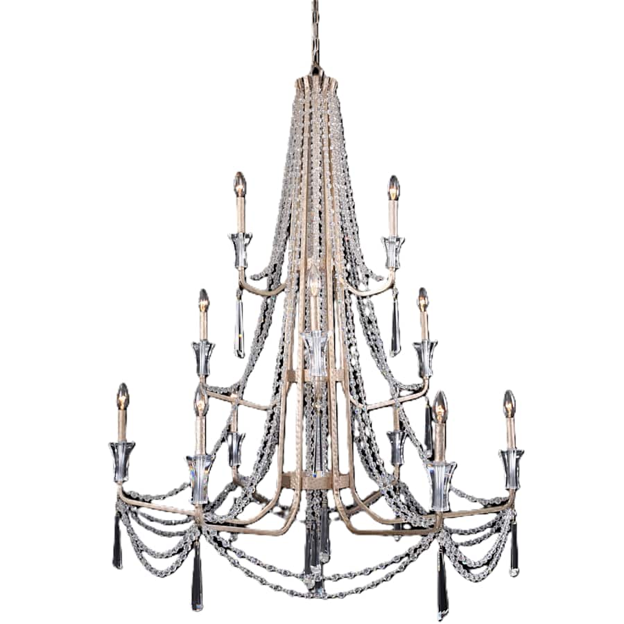 Varaluz Barcelona 12 Light 44" Wide Crystal Candle Style Chandelier