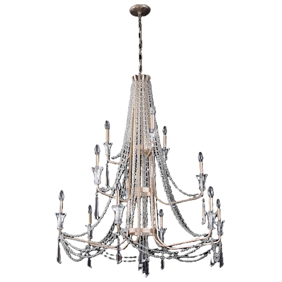 Varaluz Barcelona 12 Light 44" Wide Crystal Candle Style Chandelier