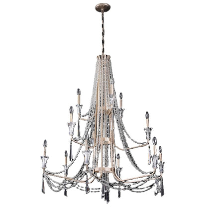 Varaluz Barcelona 12 Light 44" Wide Crystal Candle Style Chandelier