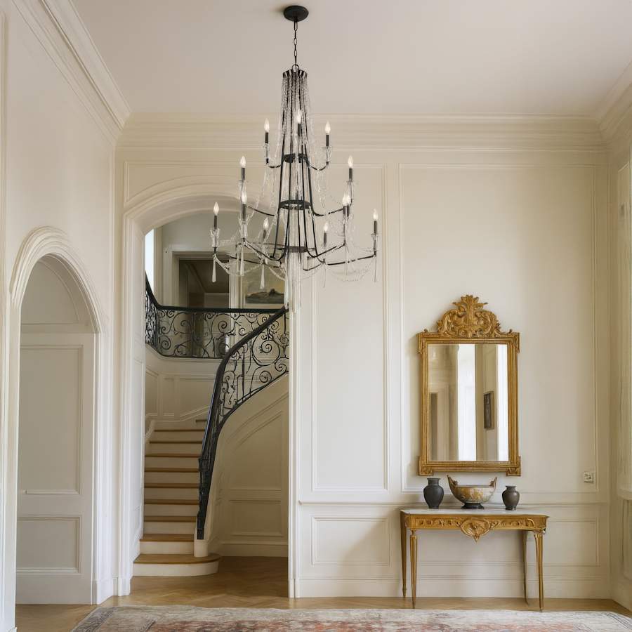 Varaluz Barcelona 12 Light 44" Wide Crystal Candle Style Chandelier