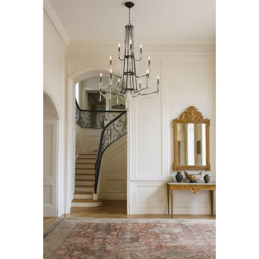 Varaluz Barcelona 12 Light 44" Wide Crystal Candle Style Chandelier