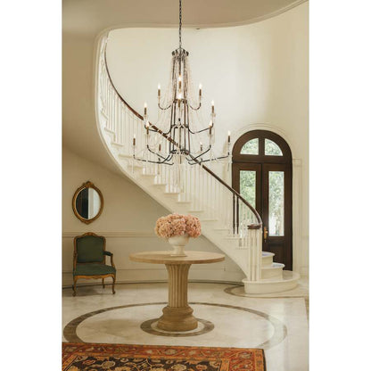 Varaluz Barcelona 12 Light 44" Wide Crystal Candle Style Chandelier