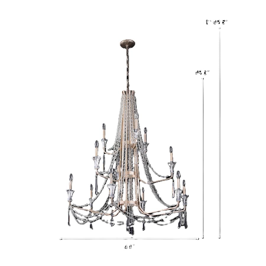 Varaluz Barcelona 12 Light 44" Wide Crystal Candle Style Chandelier