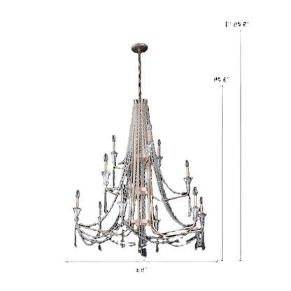 Varaluz Barcelona 12 Light 44" Wide Crystal Candle Style Chandelier