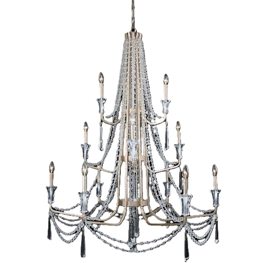 Varaluz Barcelona 12 Light 44" Wide Crystal Candle Style Chandelier