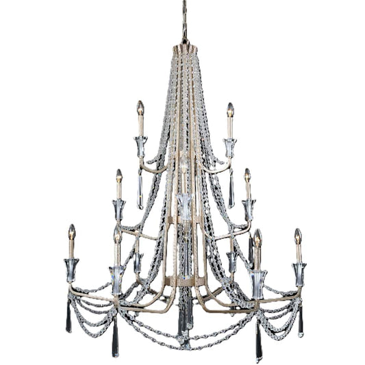 Varaluz Barcelona 12 Light 44" Wide Crystal Candle Style Chandelier