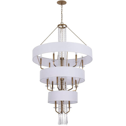 Varaluz Barcelona 15 Light 38" Wide Crystal Waterfall Chandelier