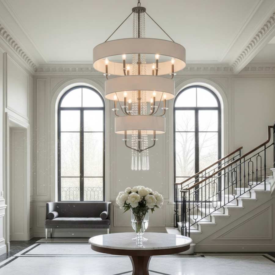 Varaluz Barcelona 15 Light 38" Wide Crystal Waterfall Chandelier