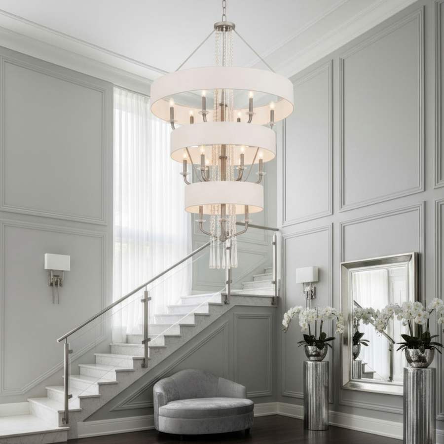 Varaluz Barcelona 15 Light 38" Wide Crystal Waterfall Chandelier