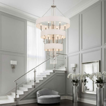Varaluz Barcelona 15 Light 38" Wide Crystal Waterfall Chandelier