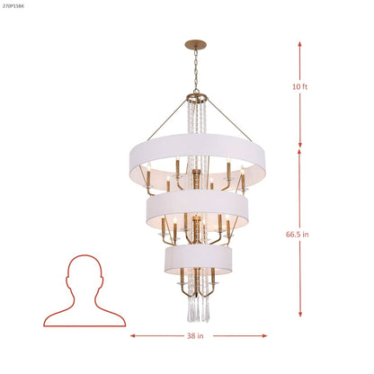 Varaluz Barcelona 15 Light 38" Wide Crystal Waterfall Chandelier