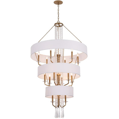 Varaluz Barcelona 15 Light 38" Wide Crystal Waterfall Chandelier