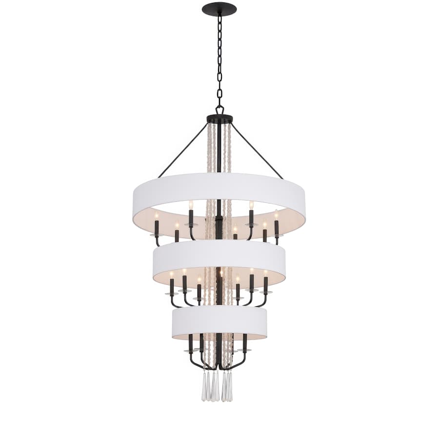 Varaluz Barcelona 15 Light 38" Wide Crystal Waterfall Chandelier