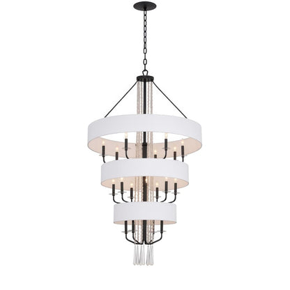 Varaluz Barcelona 15 Light 38" Wide Crystal Waterfall Chandelier