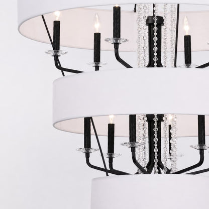 Varaluz Barcelona 15 Light 38" Wide Crystal Waterfall Chandelier