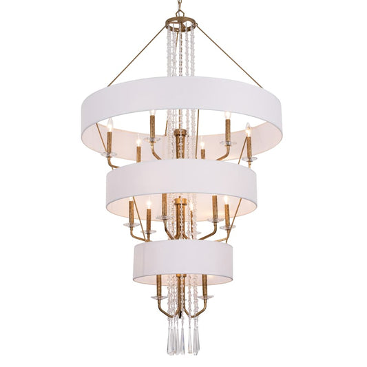 Varaluz Barcelona 15 Light 38" Wide Crystal Waterfall Chandelier