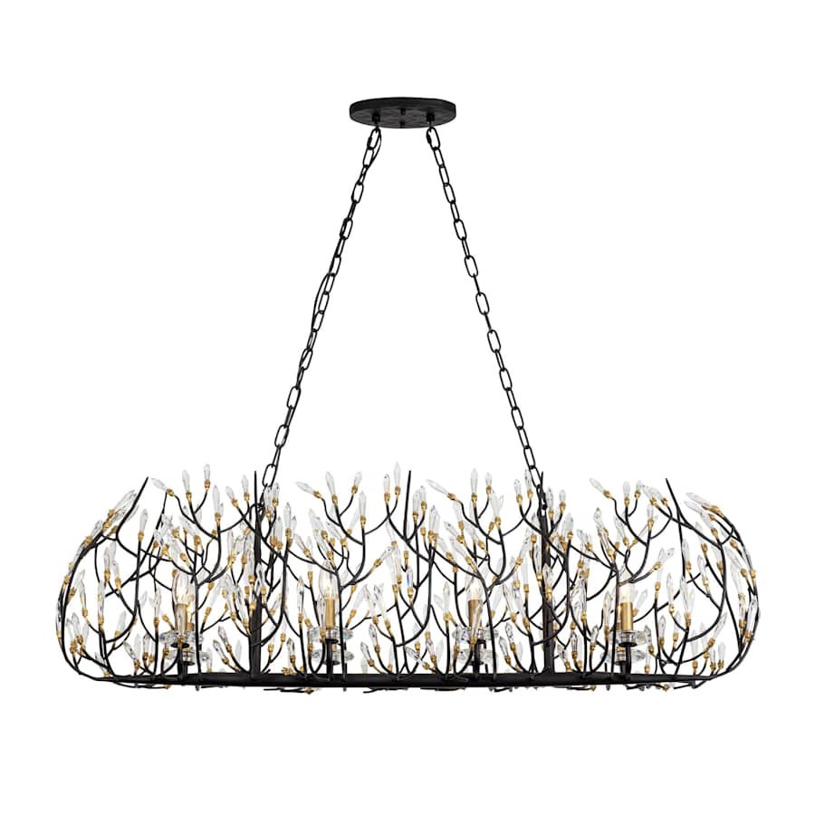 Varaluz Bask 8 Light 48" Wide Crystal Linear Pendant